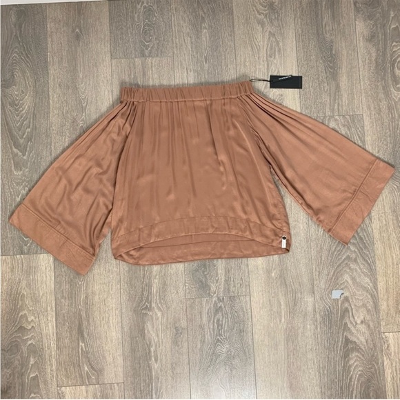 Revolve One Teaspoon Boy Bowie Blouse Top Off the Shoulder Flare Long Sleeve 2XS - Picture 4 of 11